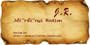 Járányi Rodion névjegykártya